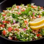 Couscous Salad - A Vibrant Culinary Masterpiece with Fresh Vegetables, Herbs, and Quality Olive Oil